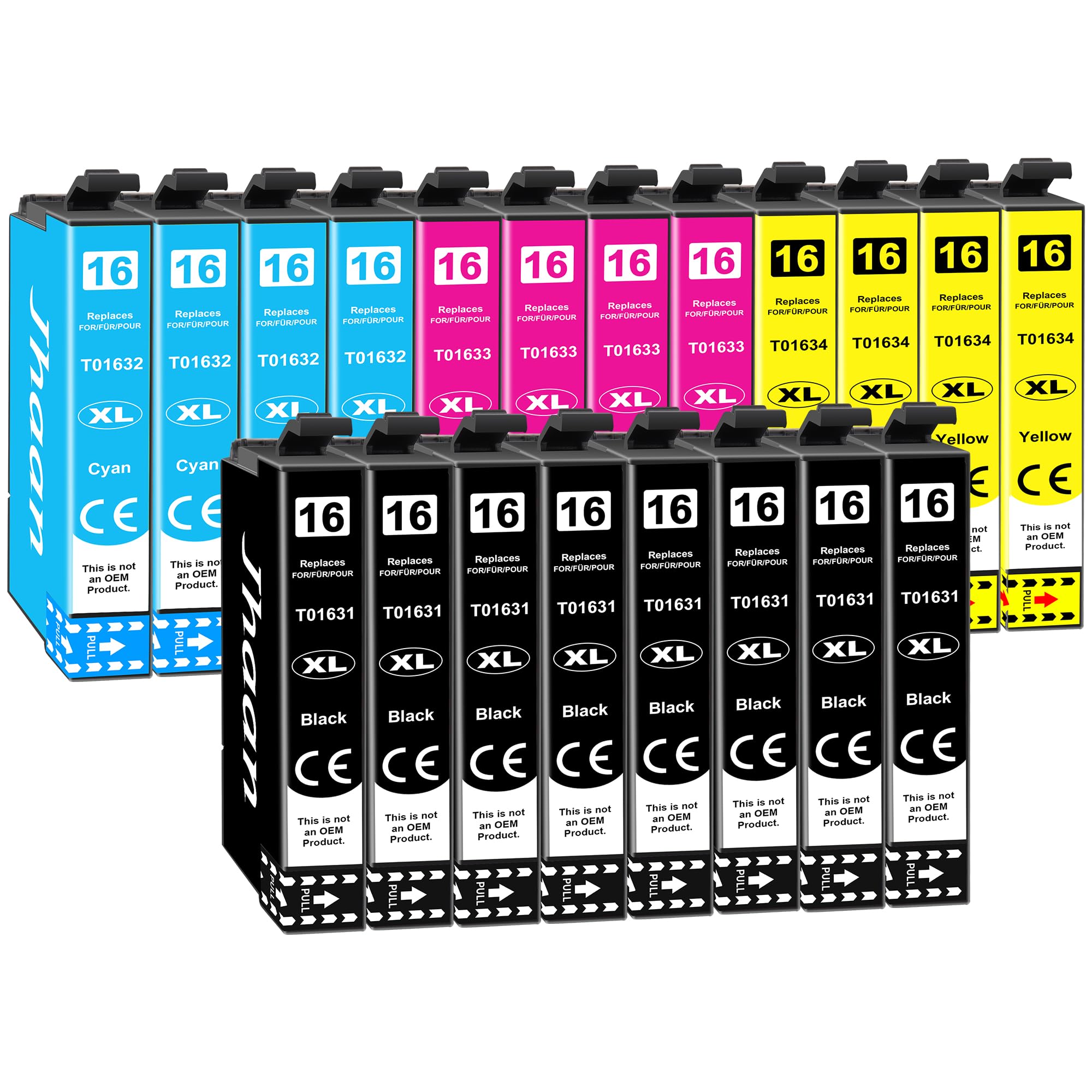 Jhaan 20 Pack 16XL Ink Cartridges Replacement for Epson 16 16 XL Compatible with Workforce WF-2750 WF-2760 WF-2660 WF-2650 WF-2630 WF-2540 WF-2530 WF-2010 WF-2510