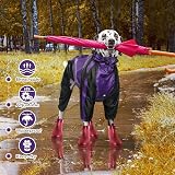 OUOBOB Waterproof Dog Raincoat Four-Loot Adjustable Hooded Poncho view 3