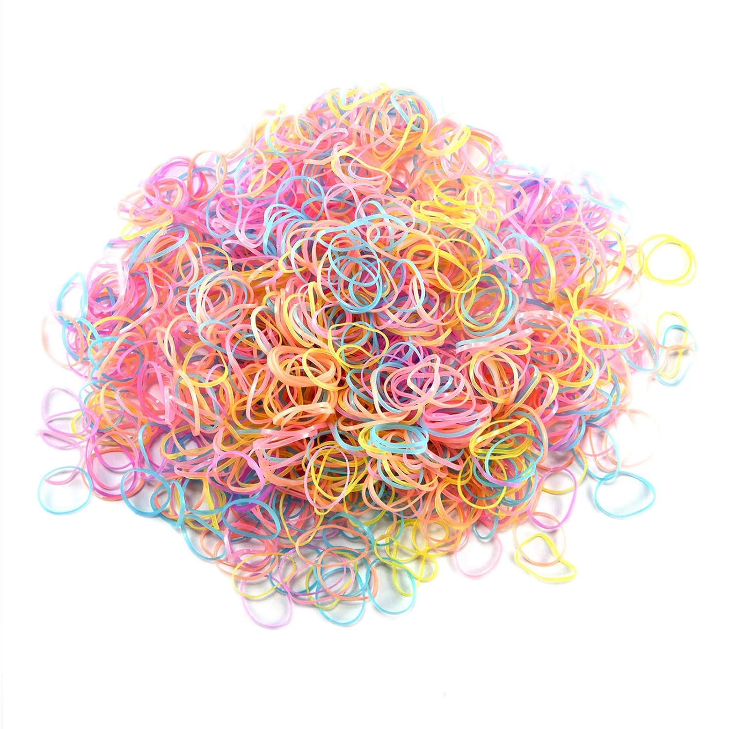 Molizummy 1500PCS Hair Ties, Color Elastic Rubber Hair Bands for Women Baby Girls Toddlers, Soft Fashion Hair Styling Accessories Ponytail Holders : Beauty