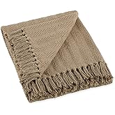 DII Industrial Tonal Textured Woven Throw 50x60, Stone