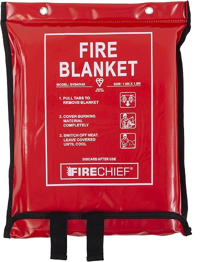 Firechief SVB4/K40 Kitemarked Fire Blanket 1.8m x 1.8m Commercial Home Safety