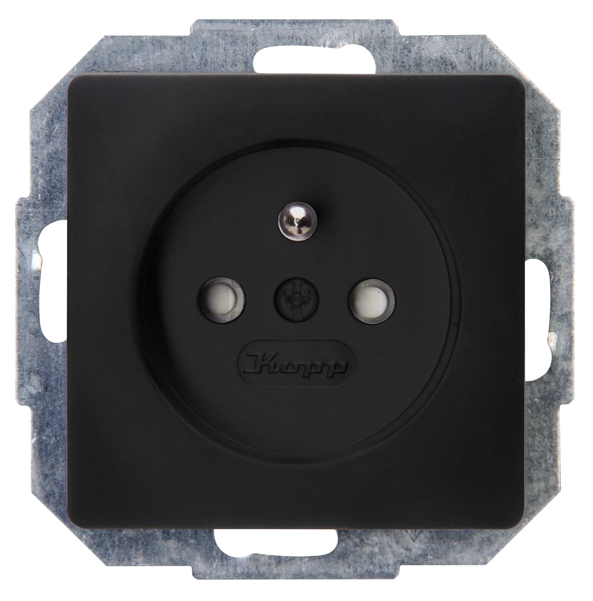 Kopp Paris 921150086 Mid-Protection Contact Socket with Raised Touch Protection Matte Black