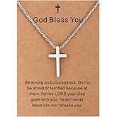 Monily Cross Necklace for Men Stainless Steel Cross Chain Pendant Necklace Religious Gifts, Christian Jewelry Graduation Gifts for Son