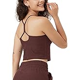 ODODOS Women's Slim Racerback Cropped Tank – odSTRATUM Tech Sports Bra, Ultra Soft UPF 50+ Cami Top with Built-in Bra