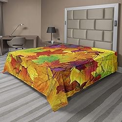Ambesonne Fall Flat Sheet, Different Colored