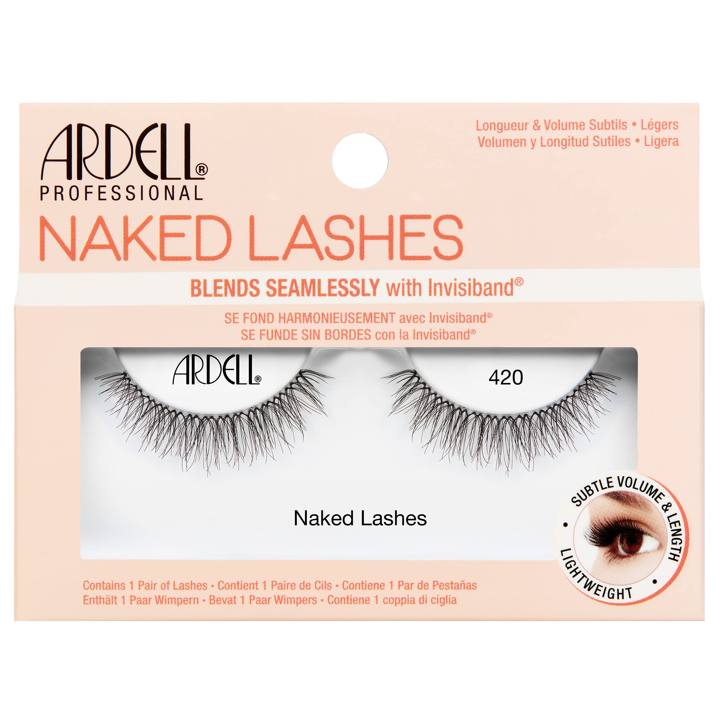 Ardell Naked Lash 420 False Eyelashes, Short Length, Natural Look, Vegan Friendly, 1 Pair (Pack of 1)