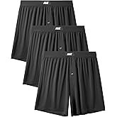 Nullktie Men's Underwear Boxers with Button Fly, Breathable Boxer Shorts for Men 3 Pack, Ultra-Soft Micro Modal