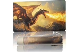 PARTYPDA MTG Playmat TCG DND Game Mat Playmat Without Zones, Locking Edge Design, Non-Slip and Durable (Dragon 6)