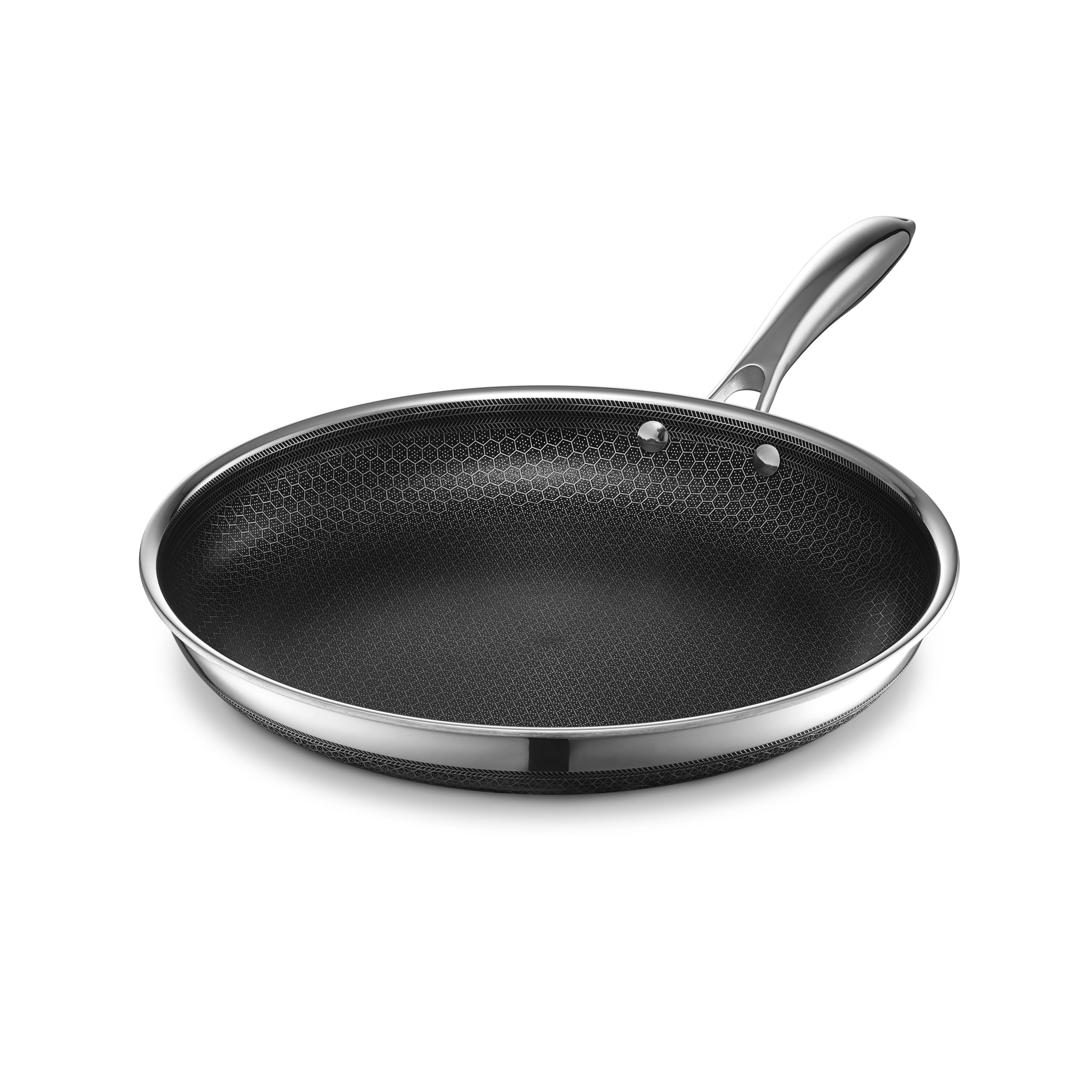 HexClad Hybrid Nonstick 30 cm Frying Pan, Stay-Cool Handle, Dishwasher-Friendly, Oven-Safe Up to 480°C, Induction Ready, Compatible with All Cooktops