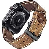 FIILIIX Compatible With Apple Watch Band, Horween Leather Watch Strap For iWatch38/40/41/42/44/45/49/46mm,Vintage Replacement Band For Series10/9/8/7/6/5/4/3/2/1/SE/SE2/Ultra1/2 Men Women