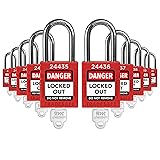 TRADESAFE Lockout Tagout Locks Set - 10 Red Loto