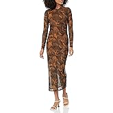 HUGO Women's Long Sleeve Crew Neck Mesh Dress