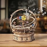 ROKR 3D Wooden Puzzles for Adults Mechanical Music Box-Starry Night, DIY Rotating Music Box Model Building Kits for Teens, DIY Crafts/Hobbies/Gifts Desk Decor for Boys Ages 14+ (Starry Night)