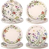 Zopeal 60 Pieces Floral Paper Plates 9 Inch, Wildflower Spring Baby in Bloom Baby Shower Decorations Wild Flower Wedding Disposable Floral Dinner Plates for Birthday Tea Party Shower Supplies