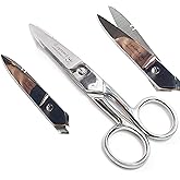 Cynamed -1 Ea Premium German Electrician Scissors for Heavy Duty 5.25 Inch, German Stainless Steel Multi-Purpose Shears for Stripping Notches Telecom Wire and Cable
