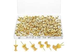 ANIKJOY 220 Count Gold Push Pins, Standard Plastic Head Steel Point Gold Thumb Tacks Decorative Push Pins for Cork Board Wall Hanging