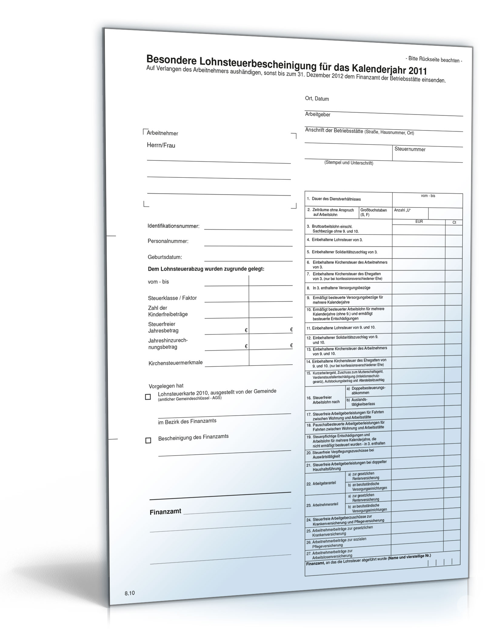 Ausdruck Elektronische Lohnsteuerbescheinigung