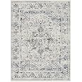Ruggable Washable 9x12 Large Area Rug, Sarrah Blue Quartz, Premium Vintage Rugs for Living Room, Bedroom, Kitchen, Office, Classroom with Gripper Non Slip Pad