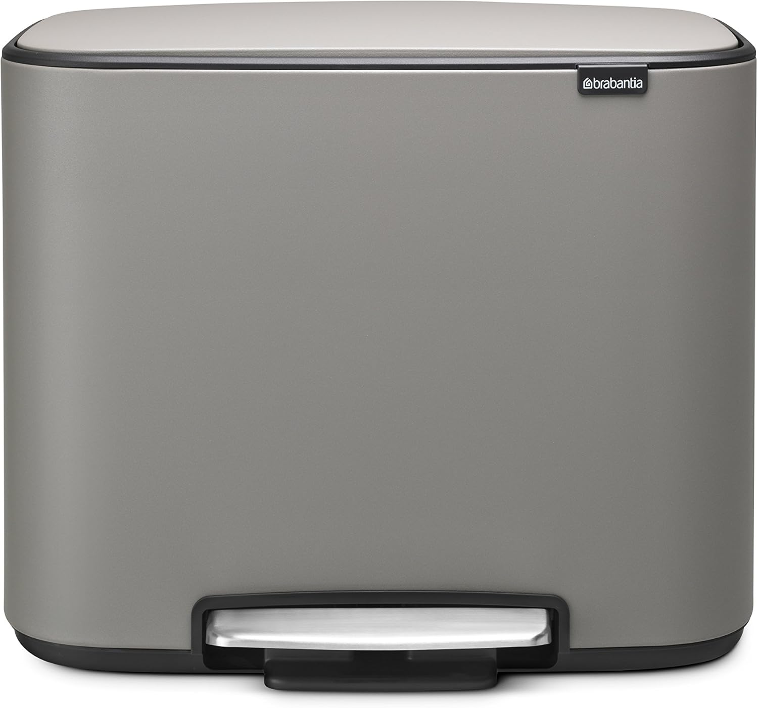 Brabantia Bo Pedal Bin 11L + 23L Inner Buckets (Mineral Concrete Grey) Waste/Recycling Kitchen