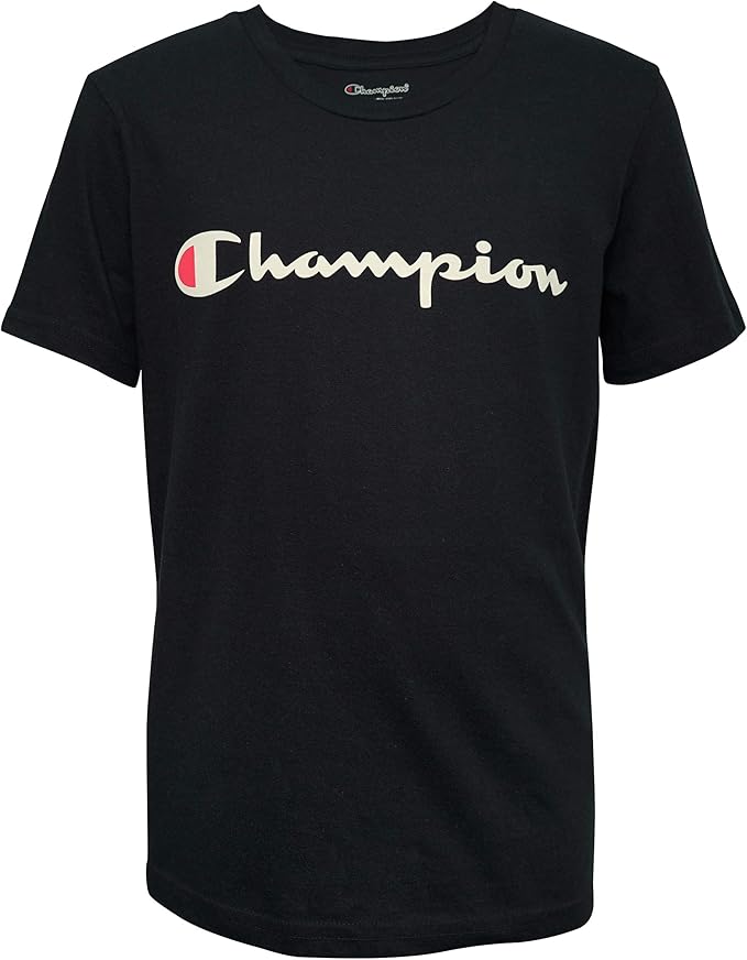 Amazon Com Champion Boys Short Sleeve Logo Tee Shirt Clothing