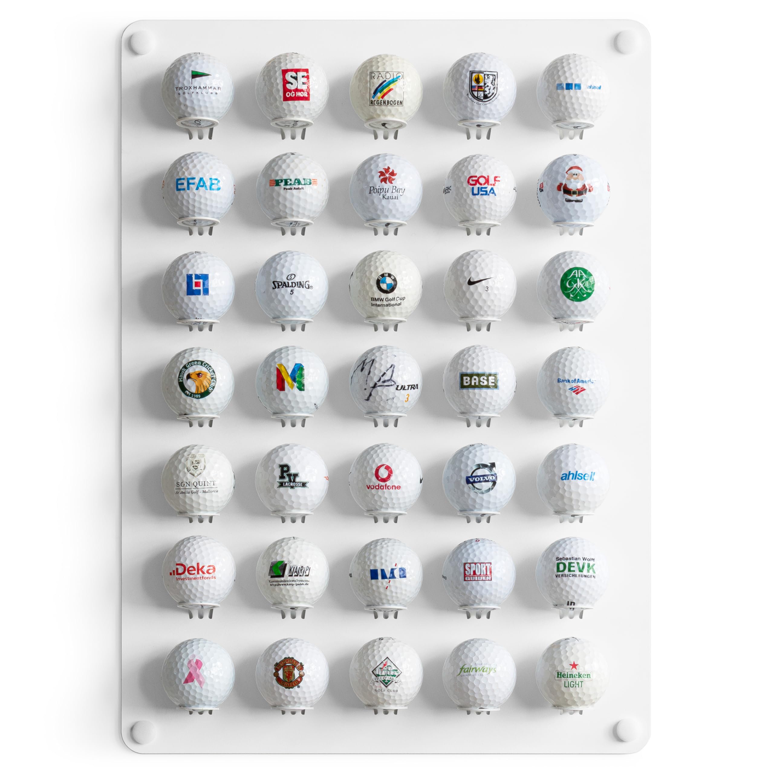 MEOLLO | Pack of 4 Golf Ball Holder | up to 45 Balls | 100% Steel | Made in Europe | Golf Ball Display Case | Golf Ball Stand | Golf Gifts for Men UK | Golf Presents | Golf Gadgets | Display Shelves