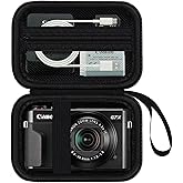 HESPLUS Camera Case for Canon PowerShot G7X Mark III/ G7 X Mark II/ SX740 hs Digital Camera, 4K Vlogging Camera Protective Cover Hard Travel Storage Bag, Mesh Pocket fits Cable, Batteries, Black
