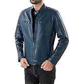 Jild Classical Single Piece Lambskin Leather Jacket Men - Everyday Wear Snap Tab Collar Men’s Motorcycle Leather Jacket