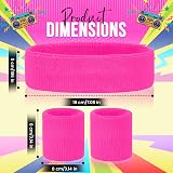 REDSTAR FANCY DRESS 3pc Neon Sweatband Set Headband Wristbands 80s 90s Party view 2