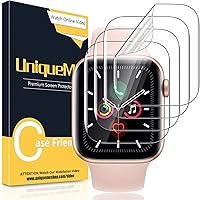 [4 Pack] UniqueMe Screen Protector for Apple Watch Series SE/6/5/4 40mm, [Soft Flexible TPU] Scratch Resistant HD iWatch…