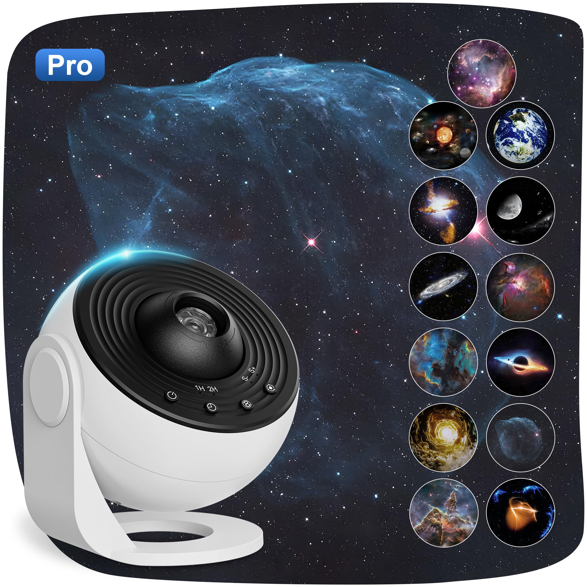 Lysumurl Galaxy Projector Pro, 13 in 1 Planetarium Star Projector with 12 Film Discs, 360° Starry Sky Night Light Nebula Lamp, Celestial Night Light for Adults Kids Bedroom Decoration
