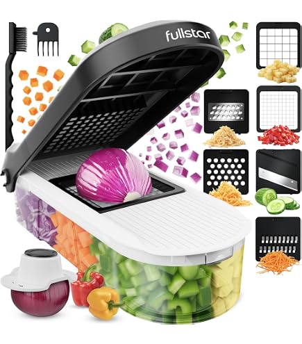 Ibergrif Coupe Légumes 6 en 1 – Mandoline Multifonction Sans BPA pour Légumes et Fruits, Hachoir Manuel, Coupe Oignon et Découpe Professionnelle