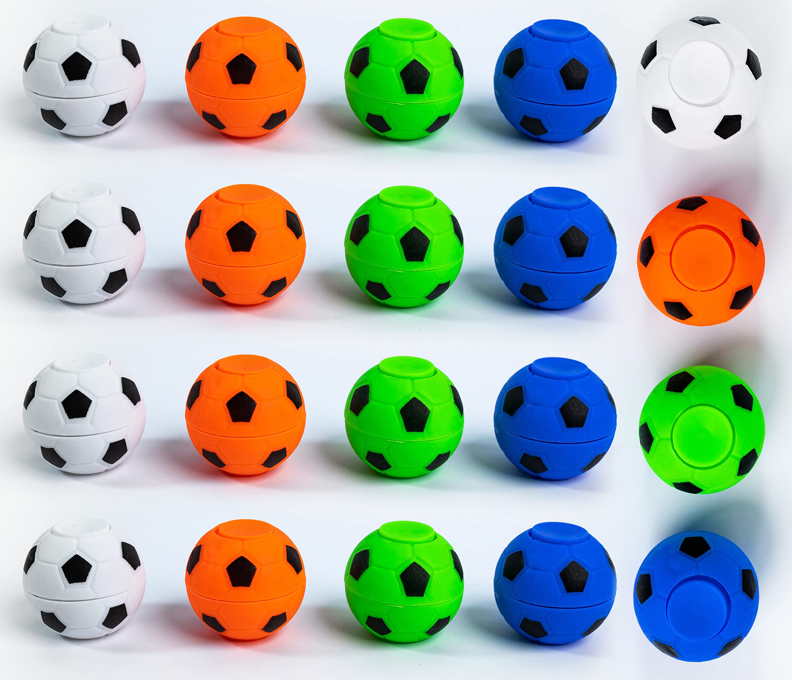 Toyseum 20 x Football Fidget Spinners for Kids, Party Bag Fillers for Boys & Girls, Fun Toy Favours for School Prizes and Themed Parties, Pack of 20
