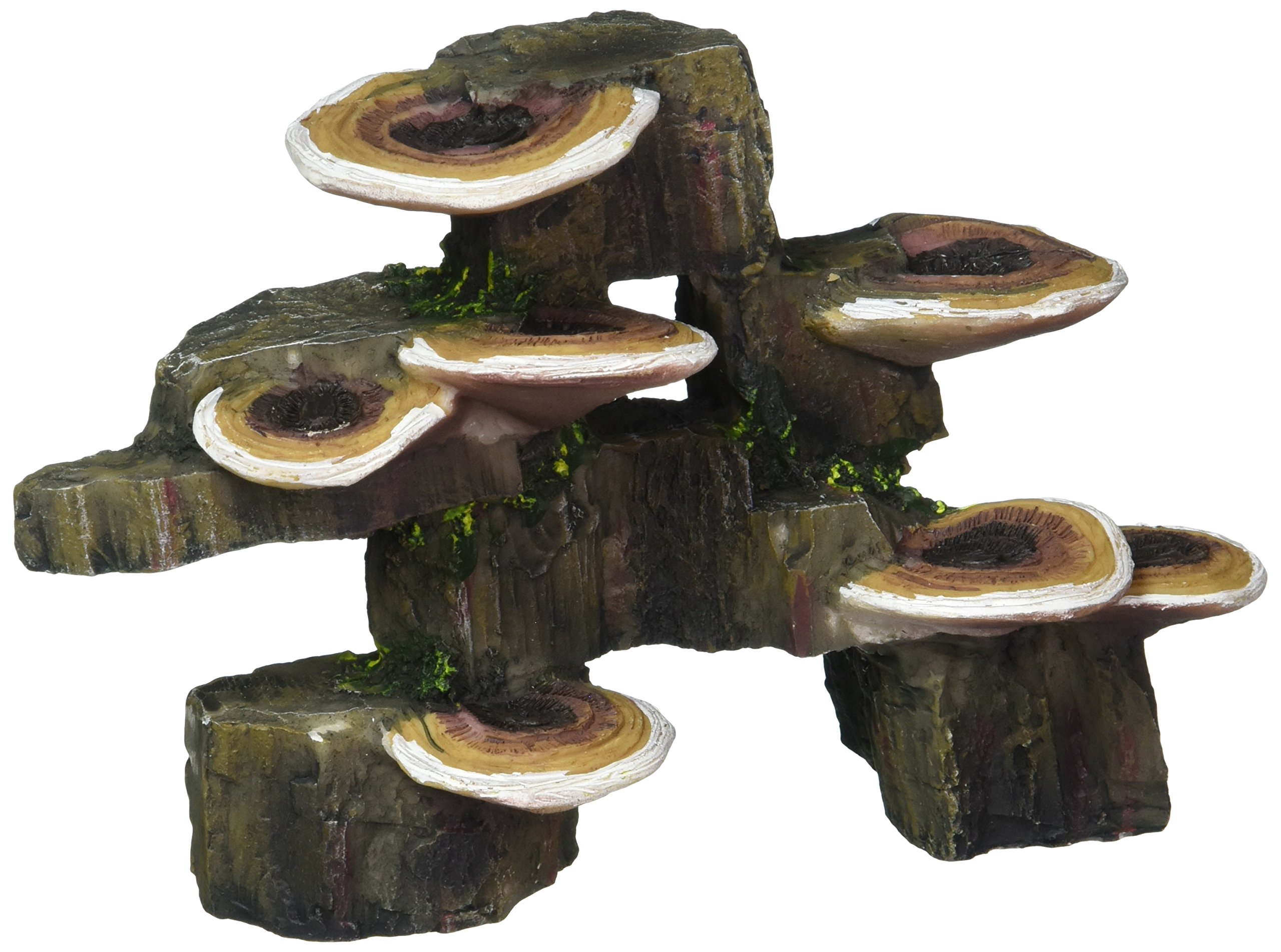 Penn-Plax Deco-Replicas Tree Trunk with Shelf Mushrooms Aquarium Decoration – Safe for Freshwater and Saltwater Fish Tanks – Small