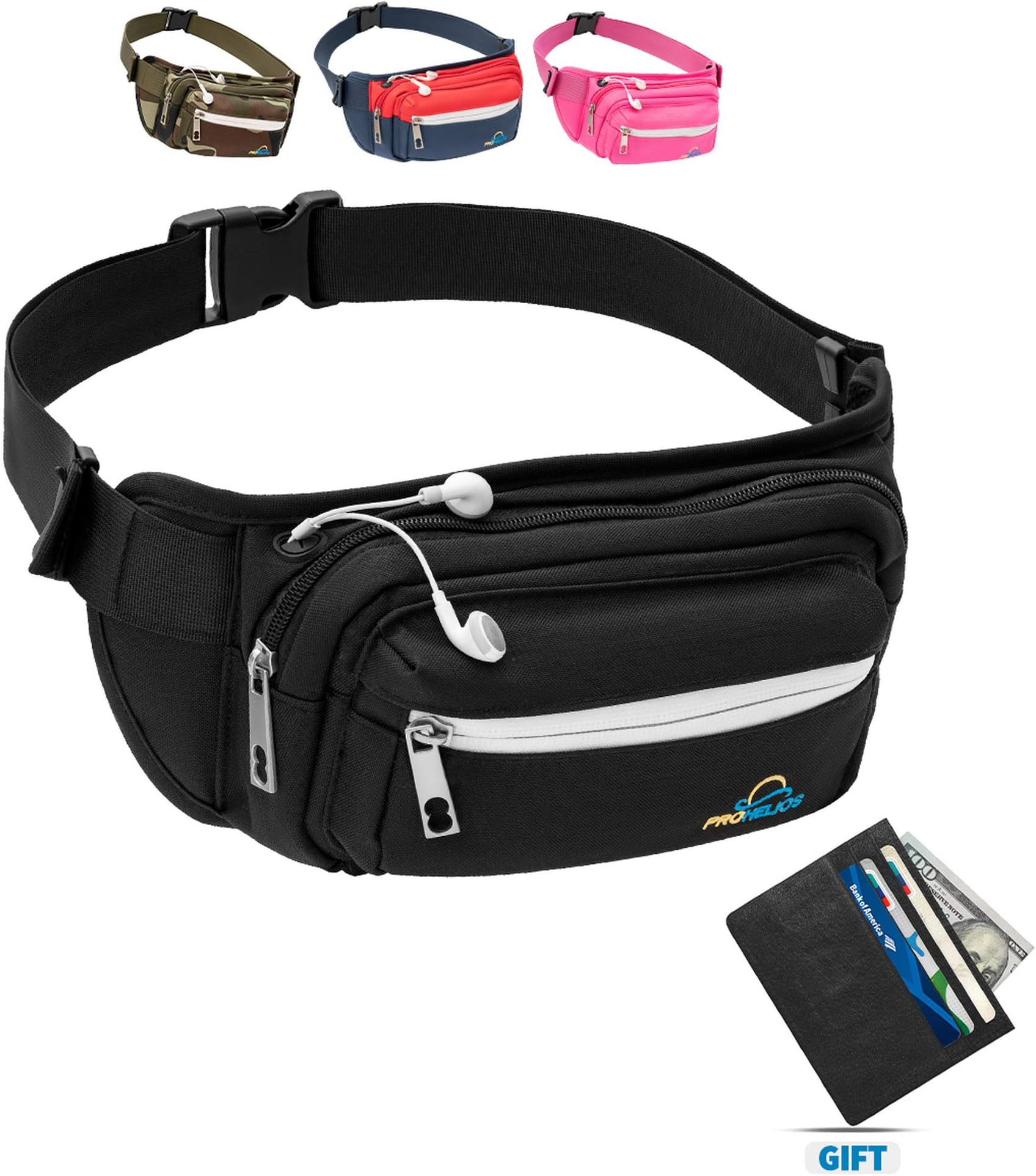 Pro Helios Premium Fanny Packs for Men & Women Water Resistant Waist Bag for Outdoor Activities, Traveling, Hiking, Biking, Running & More | Fannie Pack for Women