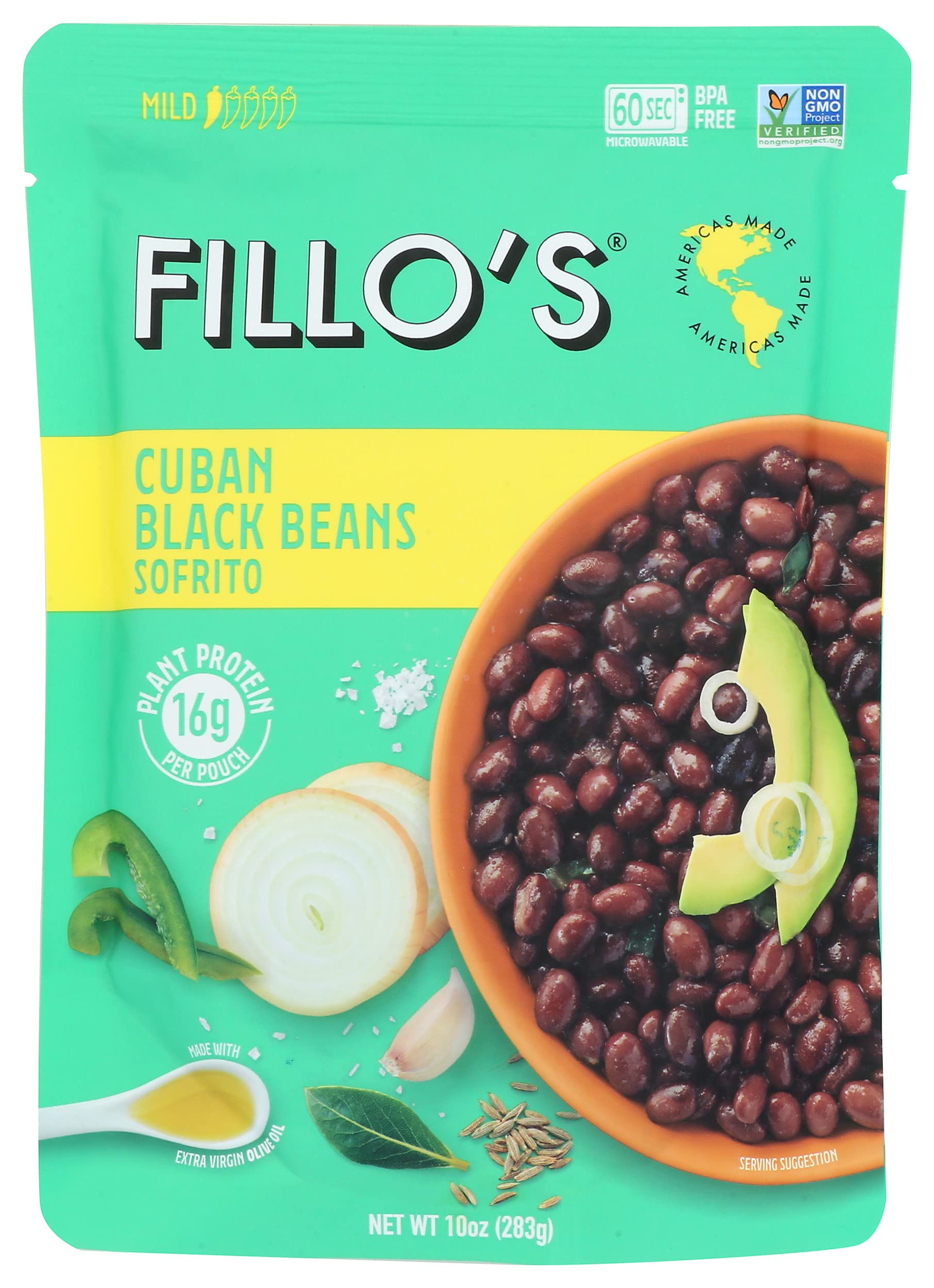 Fillo’s Cuban Black Beans, Non GMO, Vegan, 10 Ounces (Pack Of 6)
