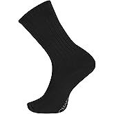 Chaps Men's Solid Color Casual True Rib Crew Socks - 1-6 Pair Packs - Cotton Comfort and Breathable Mesh