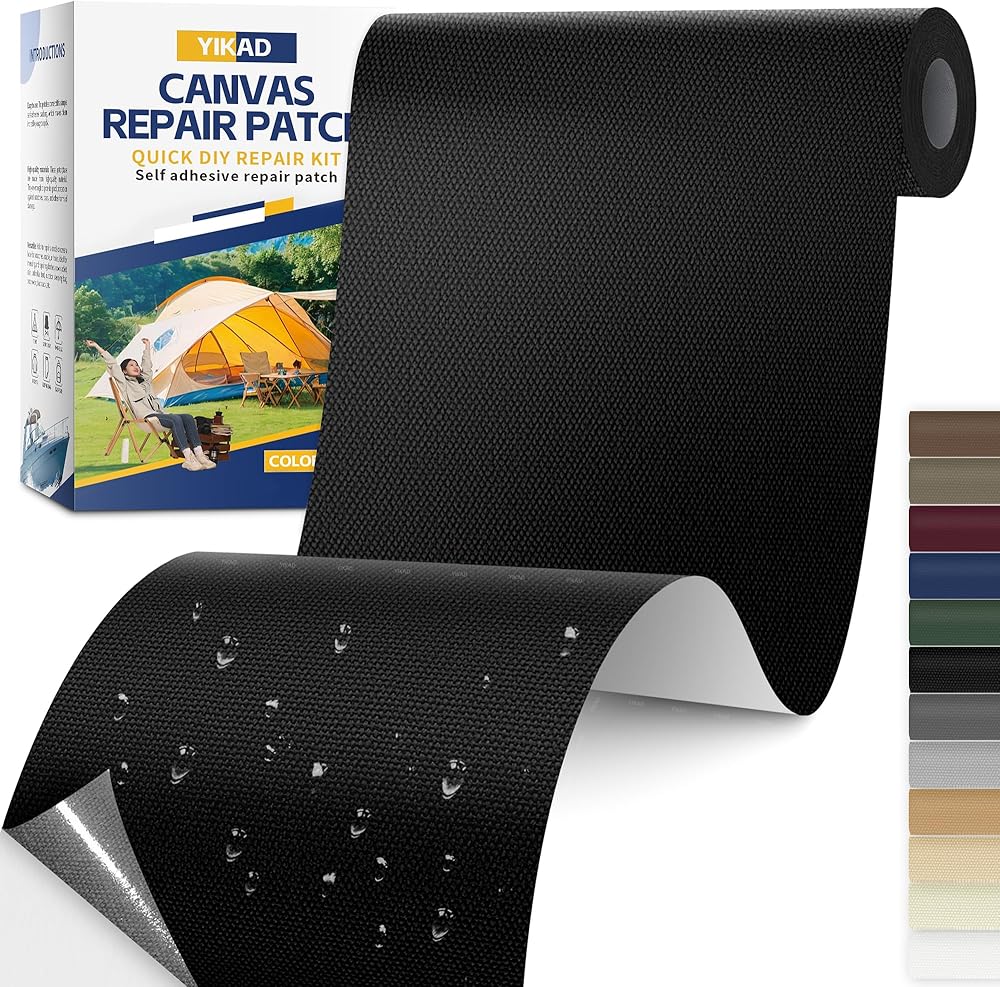 Fabric Repair Tape, Self Adhesive Canvas Repair Patch, Waterproof Outdoor Canvas Tape/Patch Kit for Sun Shades Clothing Tent