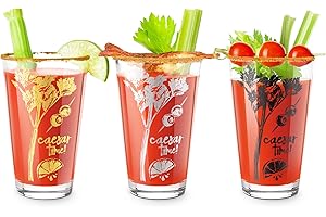 Final Touch Caesar Time Pint Glasses with Graphic - Three Colours (Gold, Silver and Black) - Set of 3 (GG5103)