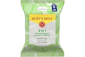 Burt's Bees Facial Cleansing Towelettes for Sensitive Skin, 30 Count
