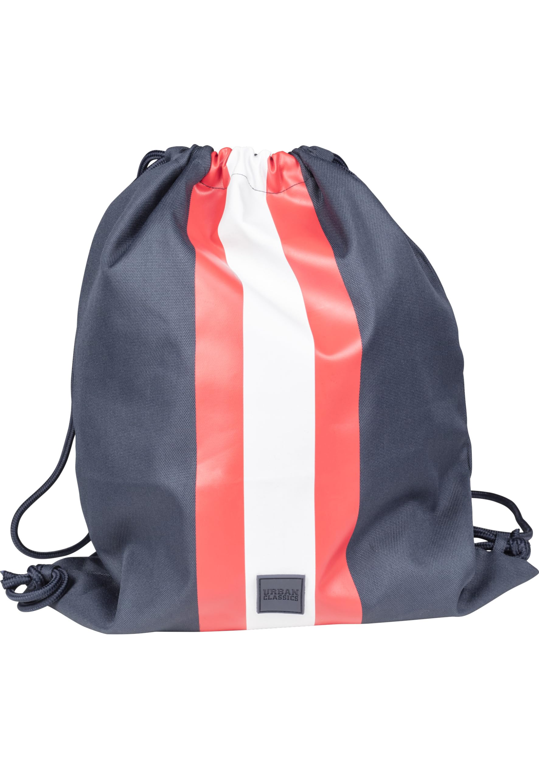 Urban Classics Striped Gym Bag Drawstring Bag, 42 cm, Multicolour (Navy/Fire Red/White)