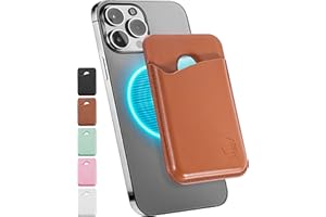 Wallaroo Wallets Genuine Leather MagSafe Compatible Phone Wallet Credit Card Holder for iPhone and Other Smartphones (Brown)