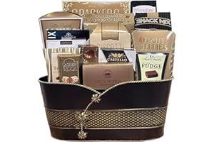 Royal Delight Chocolate Gift Basket C Includes Pretzels, Popcorn, Crackers, Chocolates, Snack Mix, Fruit Jellies, Wafers C Gi