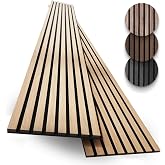2-Pack Wood Panels for Wall - Acoustic Wood Slat Wall Panels, Soundproof Wooden Paneling for Interior Decor