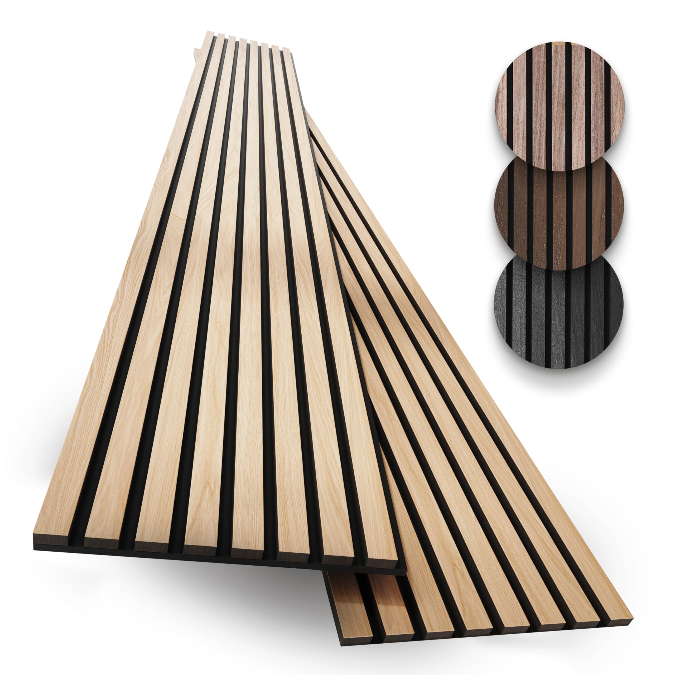 Photo 1 of 2-Pack Wood Panels for Wall - Acoustic Wood Slat Wall Panels, Soundproof Wooden Paneling for Interior Decor