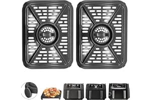 GXF Air Fryer Grill Pan for Ninja Foodi DZ401 DZ550 DualZone Air Fryers, Replacement Air Fryer Crisper Plate Grill Plate Tray