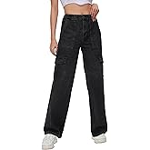 Tapata Women's 26"/28"/30"/32"/34" Cargo Jeans Straight Leg Short Petite Regular Tall Denim Relaxed Y2K Pants