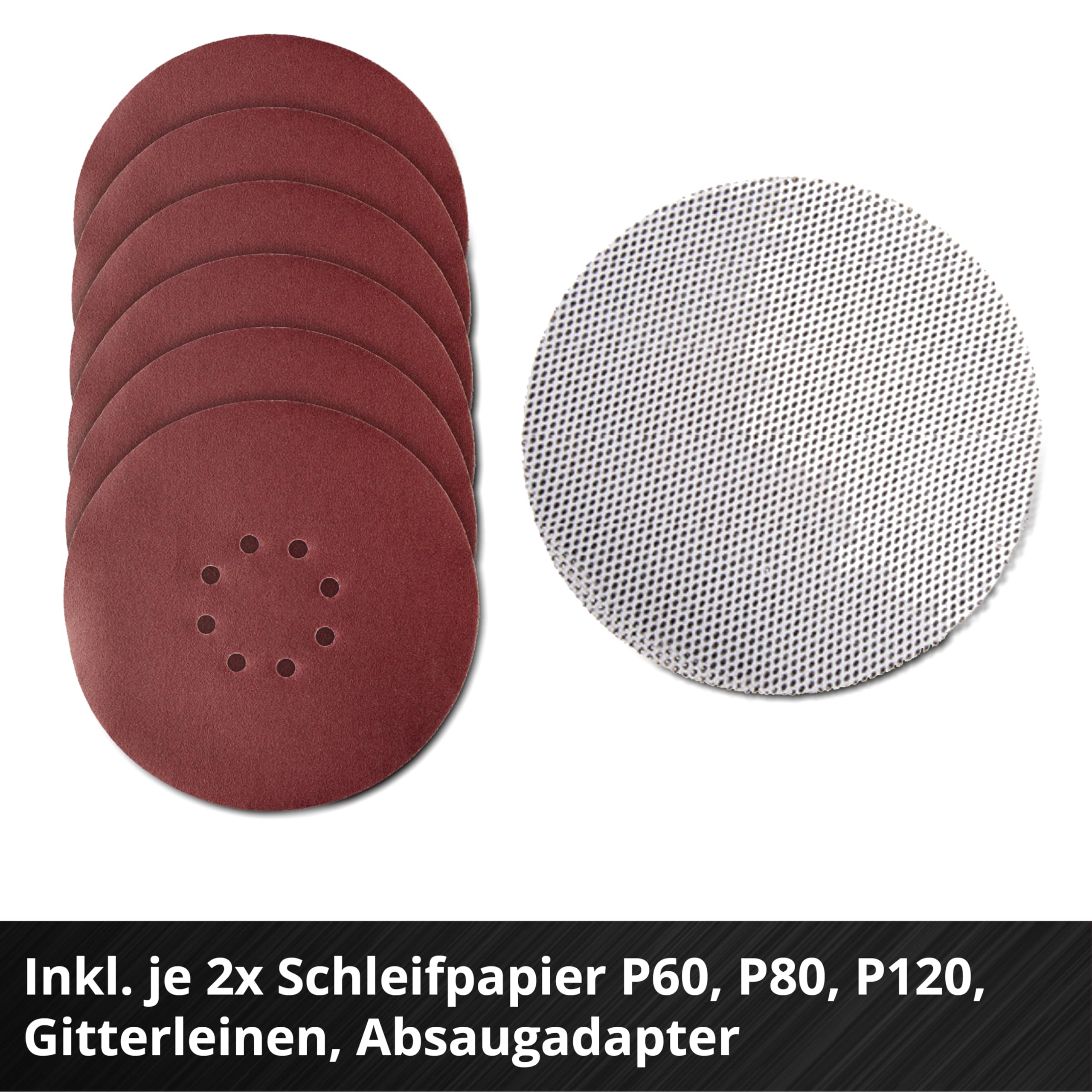 Einhell Akku-Trockenbauschleifer TP-DW 18/225 Li - Solo Power X-Change (Lithium-Ionen, inkl. Verlängerungsschlauch, Staubfangsack, Schleifpapier uvm. ohne Akku und Ladegerät) 6