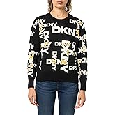 DKNY Womens Logo Long Sleeve Casual Sweater