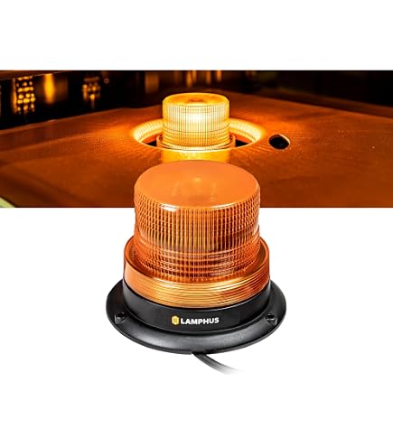 Bowers 12V/24V Flexi DIN Spigot Pole Mount LED Flashing Amber/Orange Warning Beacon
