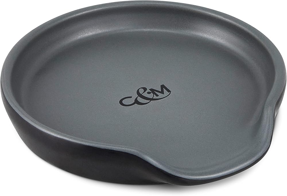 Cole & Mason Duxford Black/Grey Spoon Rest Ceramic Utensil Holder